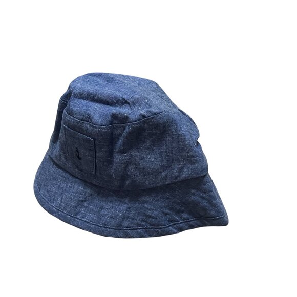 Janie & Jack Denim Anchor Sun Hat Sz 3-6 Months Blue Unisex - Picture 3 of 3